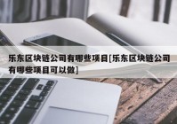 乐东区块链公司有哪些项目[乐东区块链公司有哪些项目可以做]